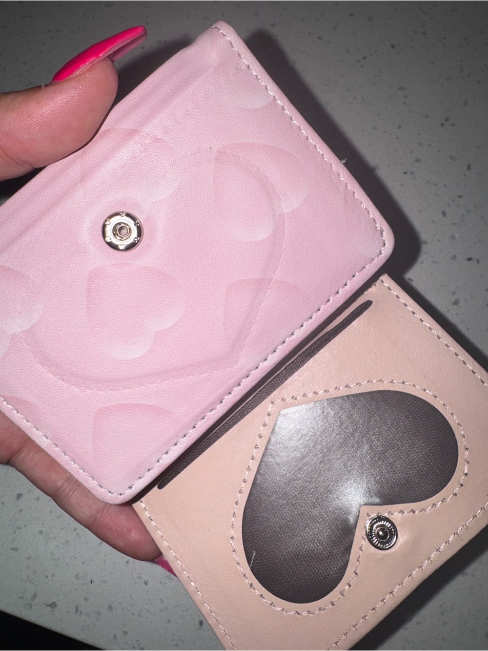 Pink Heart-Embossed Wallet - Picture 11 of 12